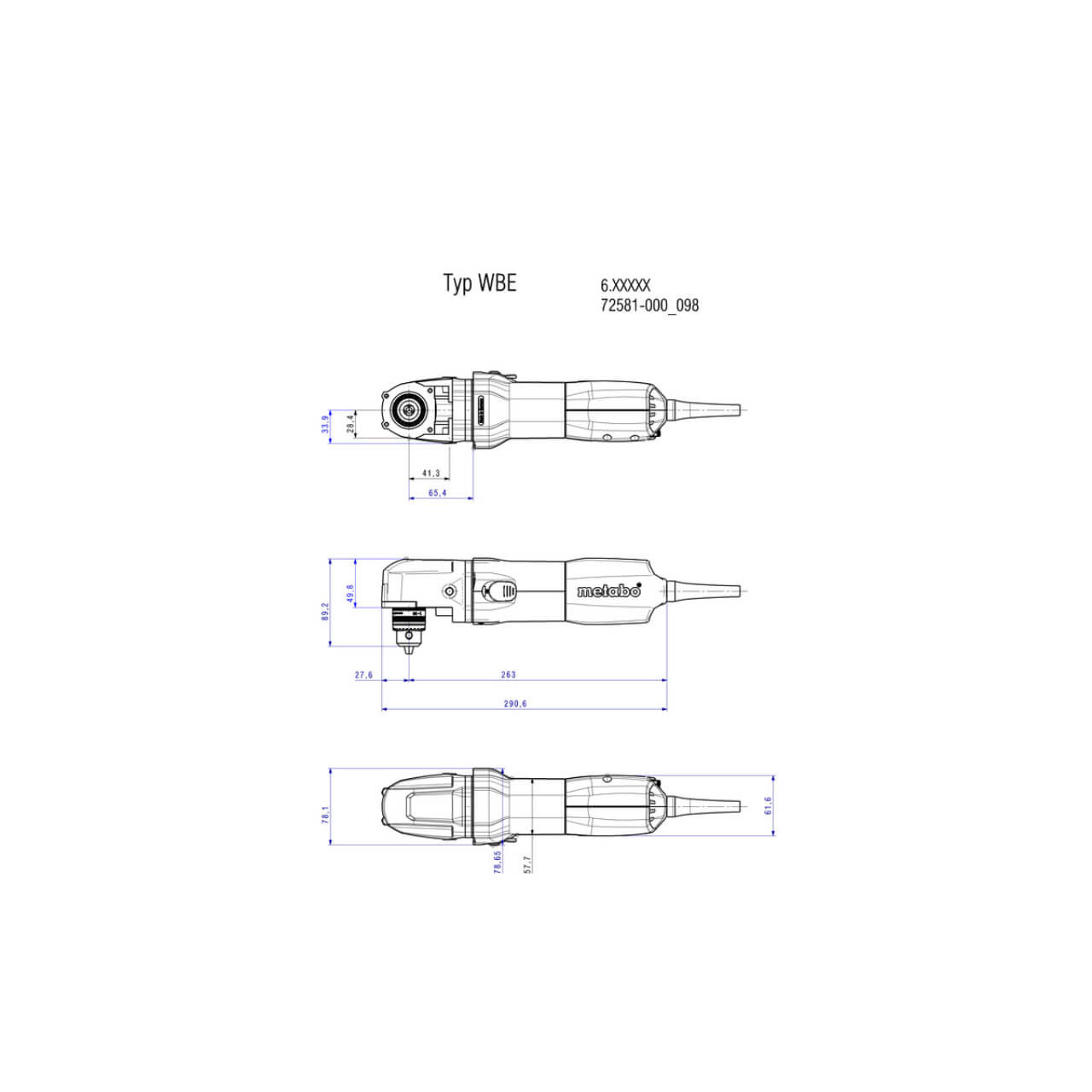 Metabo WBE 700 Angle Drill 10mm 705W