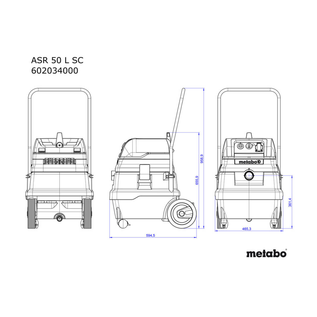Metabo ASR 50 L SC Wet & Dry Vacuum L Class 50L 1400W