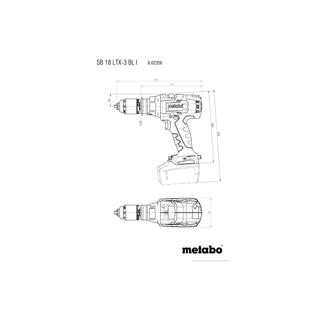 Metabo SB 18 LTX-3 BL I 18V Brushless 3 Speed LTX Class Hammer Drill 13mm - Skin Only