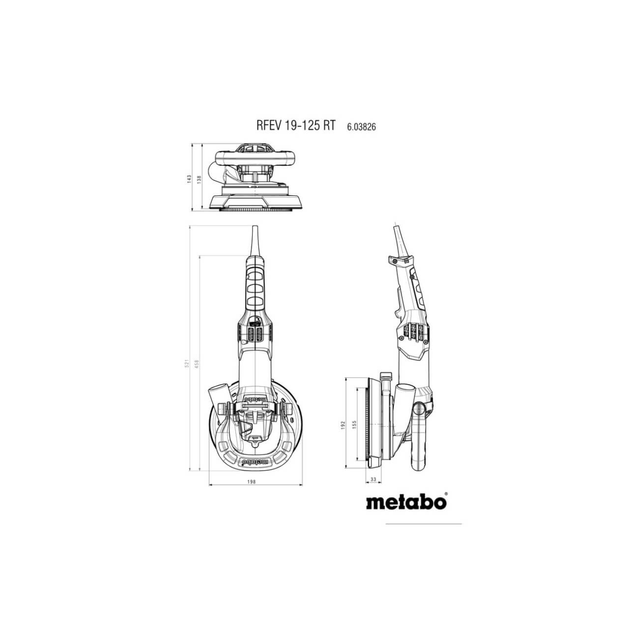 Metabo RFEV 19-125 RT Renovation Milling Machine 125mm 1900W Rat-Tail Constant Torque