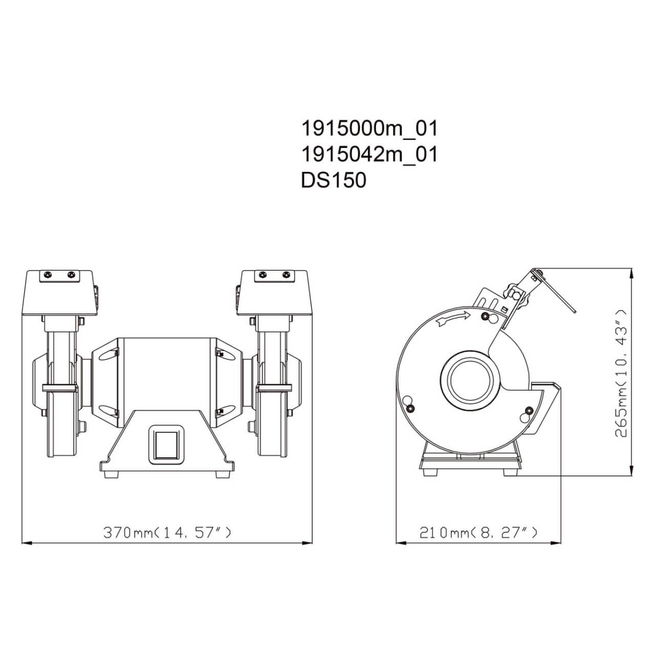 Metabo DS 150 M Bench Grinder 150mm 370W