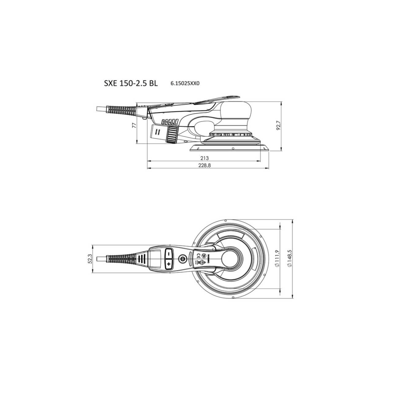 Metabo SXE 150-2.5 BL Random Orbital Sander 150mm 350W