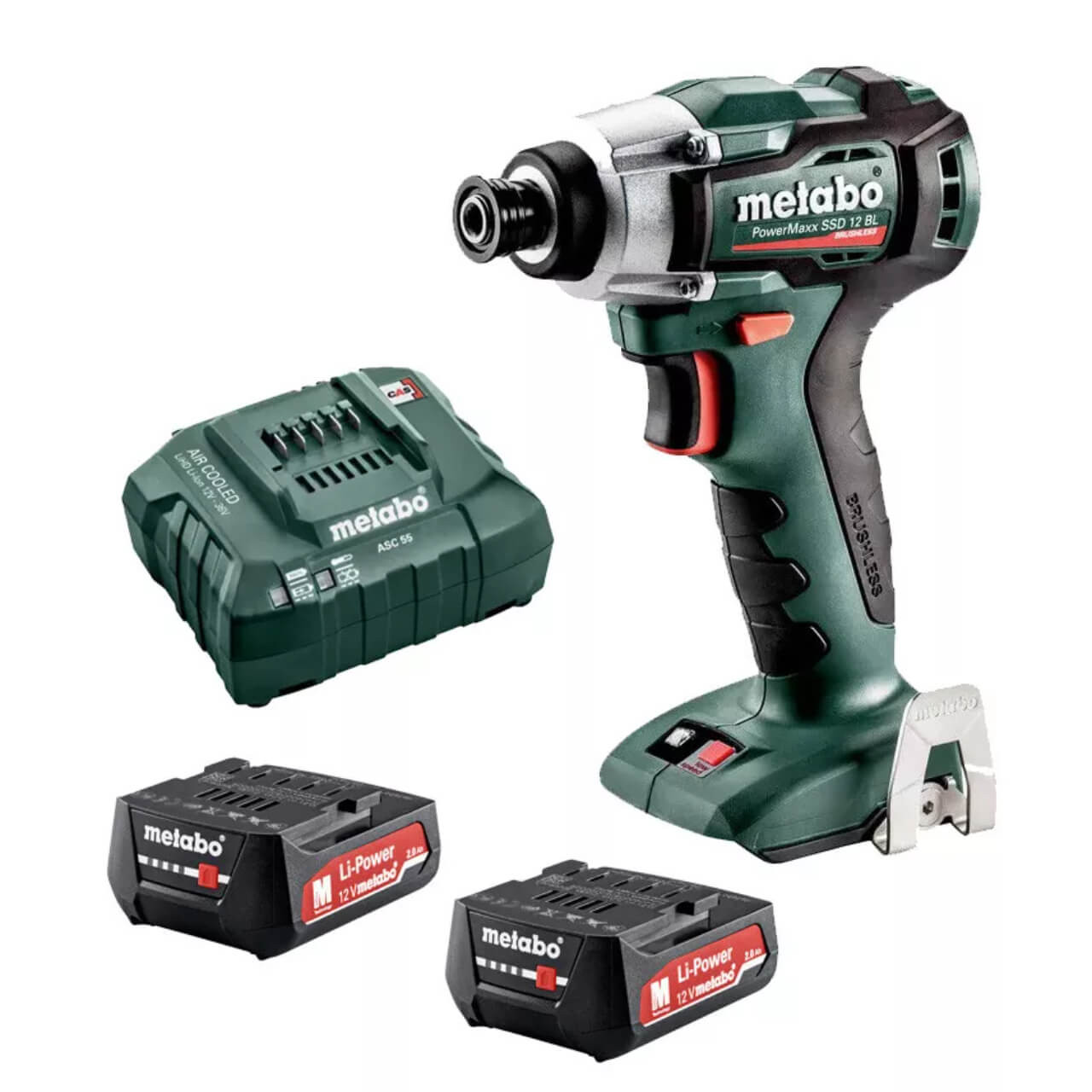 Metabo SSD 12 BL PC 2.0 K PowerMaxx 12V Brushless 1/4” Impact Driver Kit 140 Nm