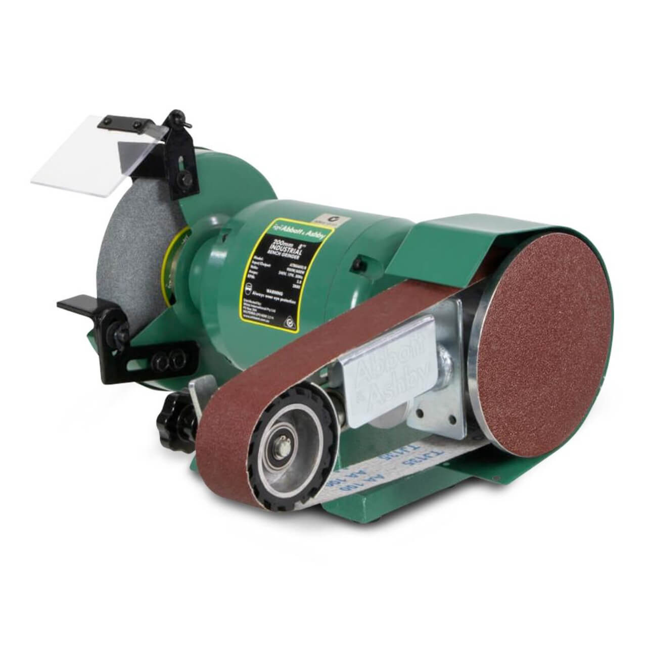 A&A 8” Industrial Bench Grinder with Linishing Attachment 915 x 50mm