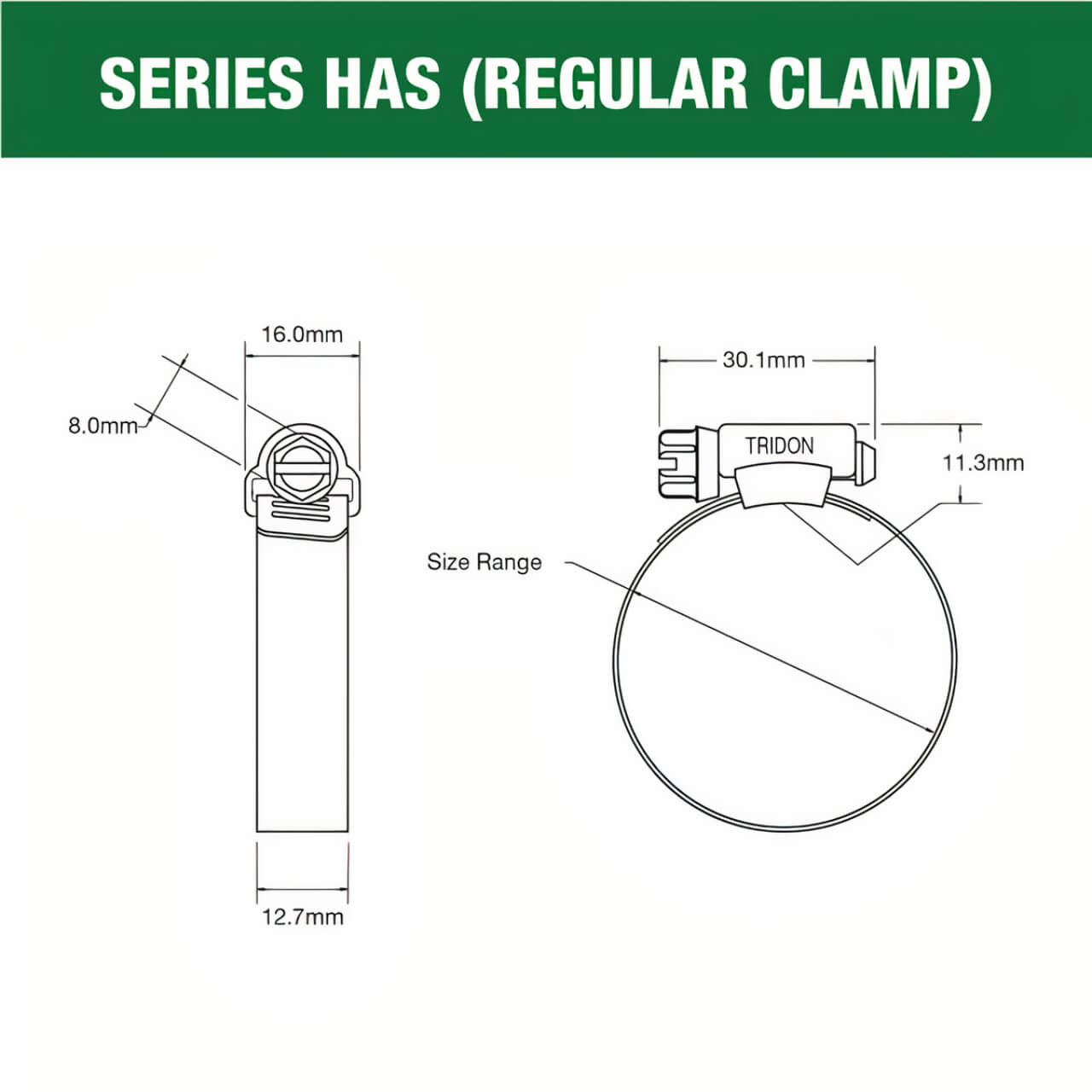 Tridon Hose Clamp All Stainless 11-22mm 10pk