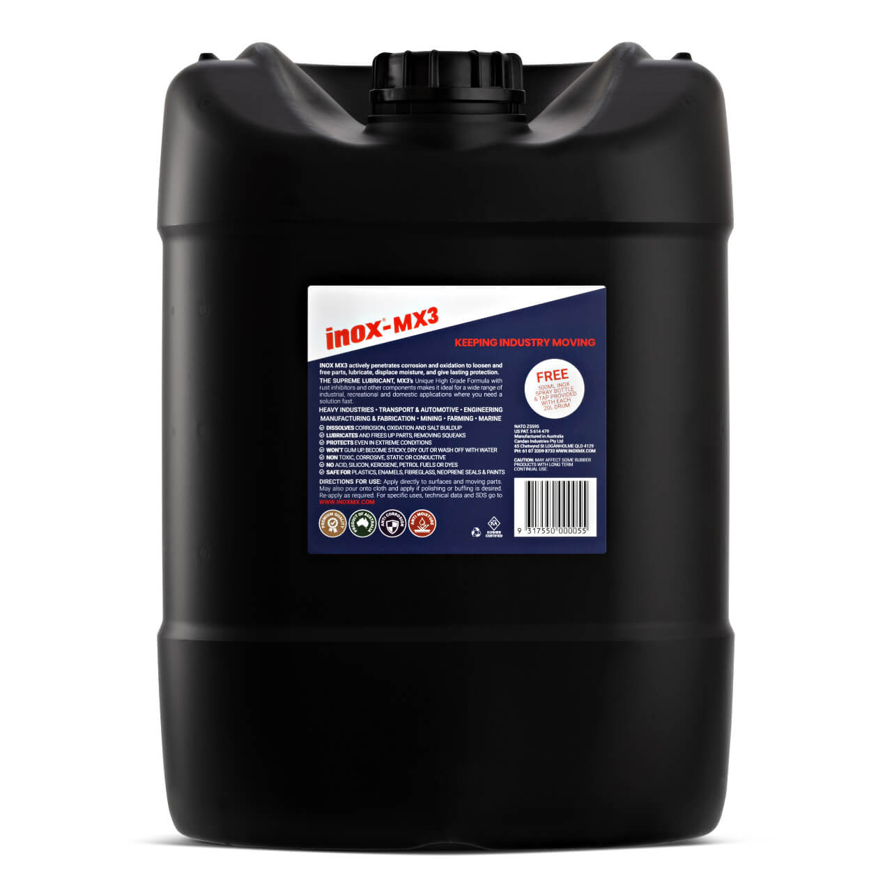 Inox MX3 Lubricant 20L With Applicator & Tap
