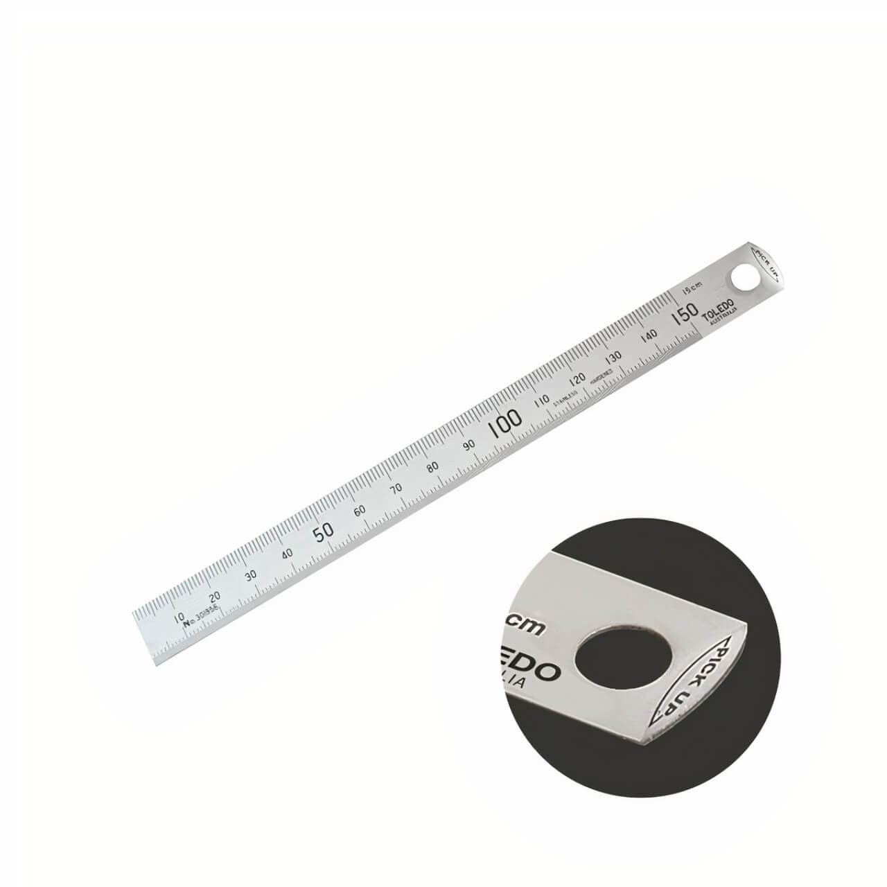 Toledo 150mm Stainless Steel Single Sided Rule Metric Easy Pick-Up Rule