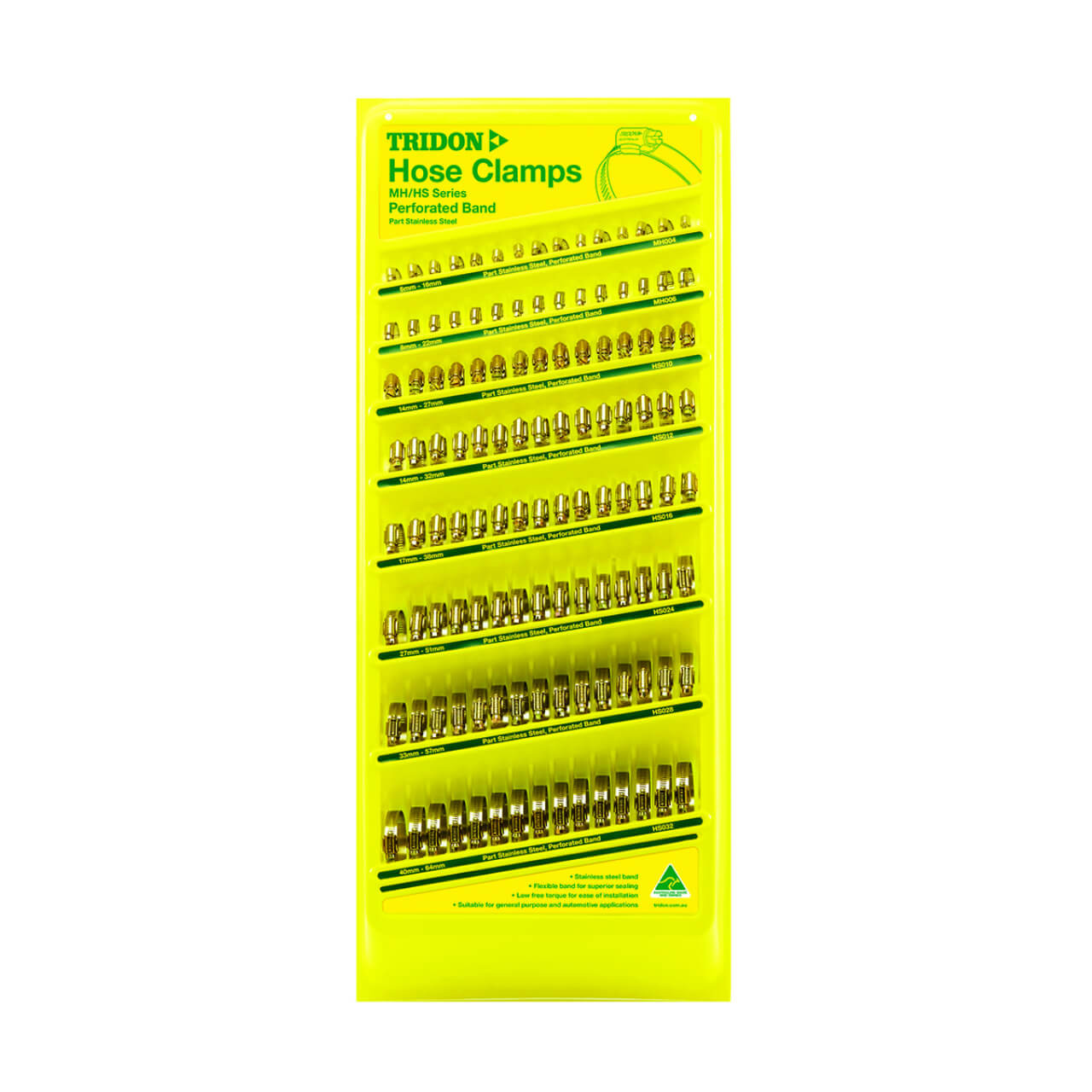 Tridon Clamp Merchandiser - Part Stainless Steel Perforated