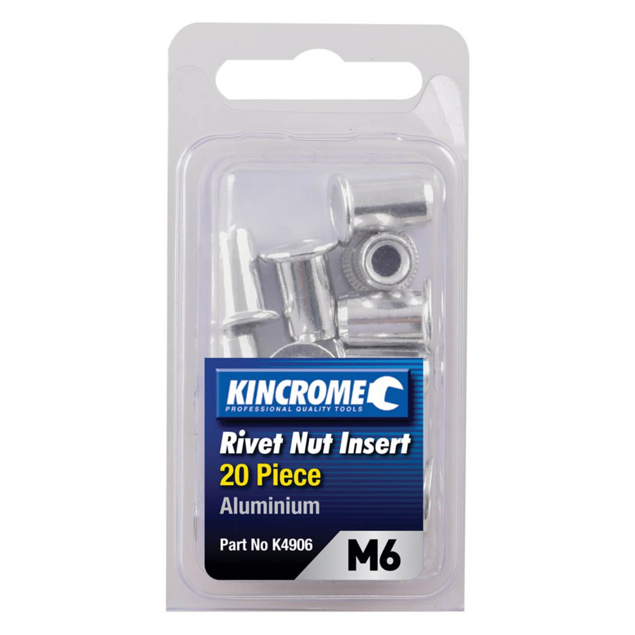Kincrome M6 Aluminium Rivet Nut Insert Set 20pce