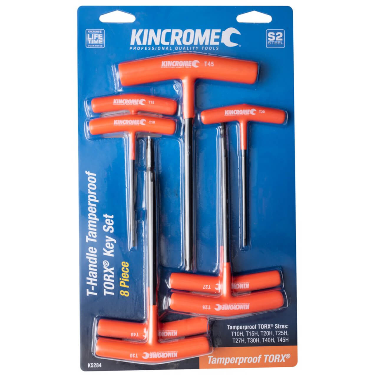 Kincrome T Handle Hex Key Set Tamperproof 8pce