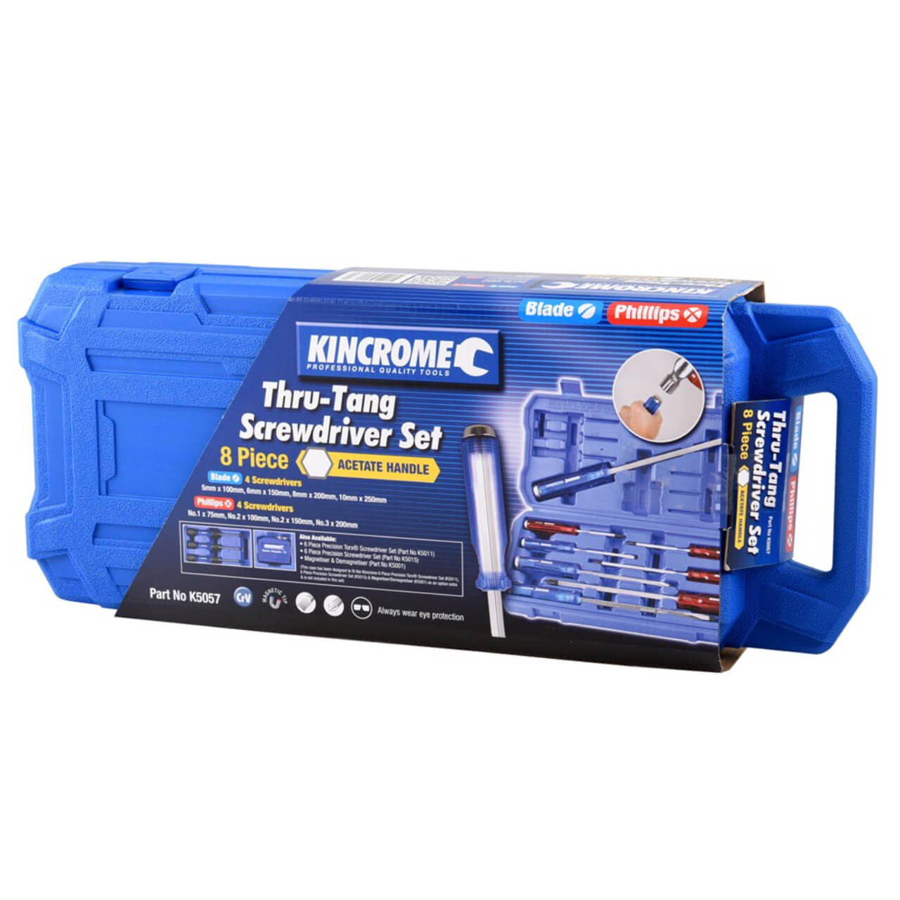 Kincrome Thru-Tang Screwdriver Set 8pce