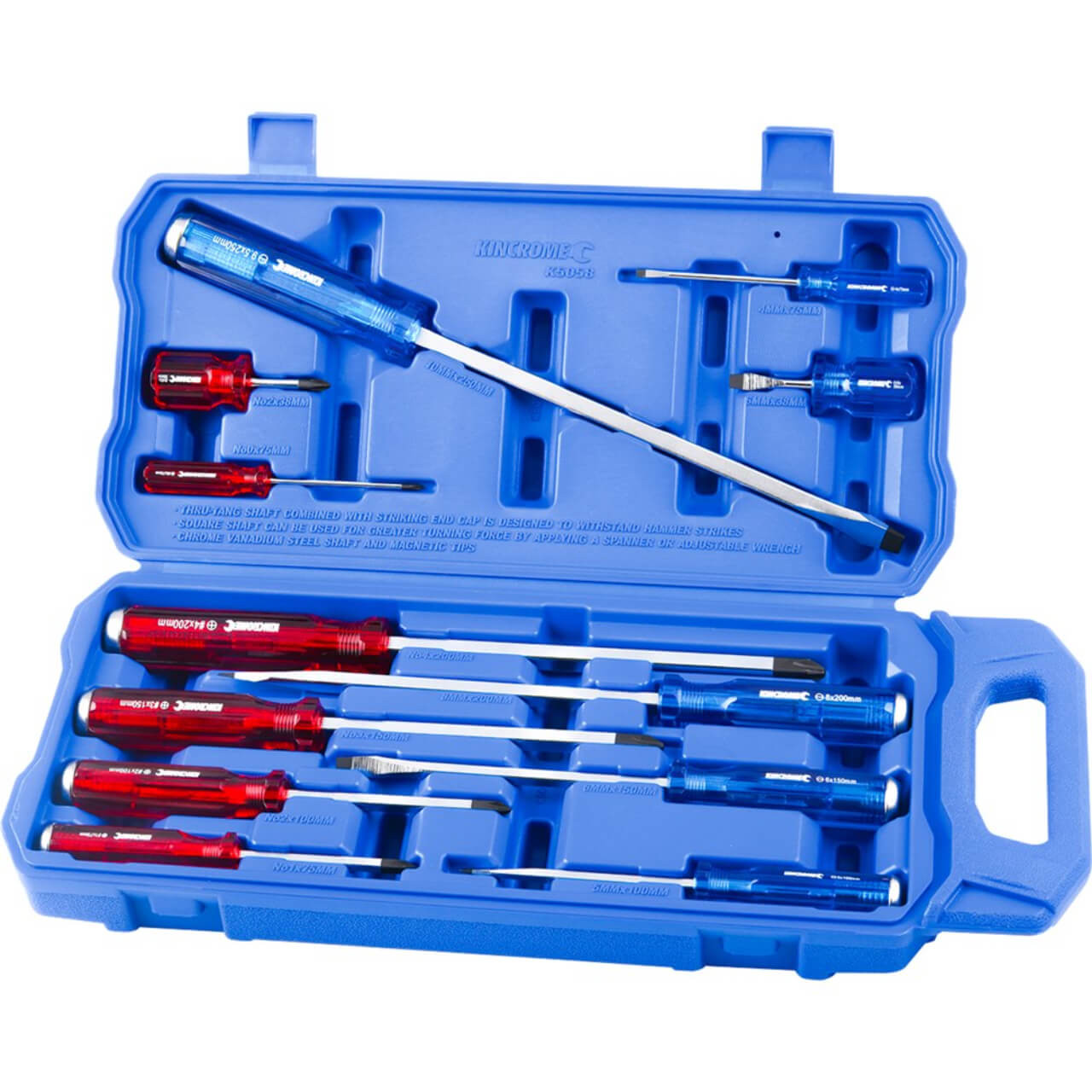Kincrome Thru-Tang Screwdriver Set 12pce