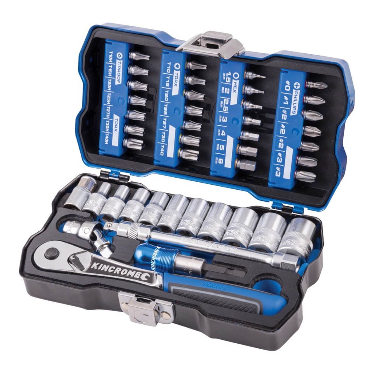 Kincrome 1/4 Dr Lok-On Hand Socket & Bit Set 46pce