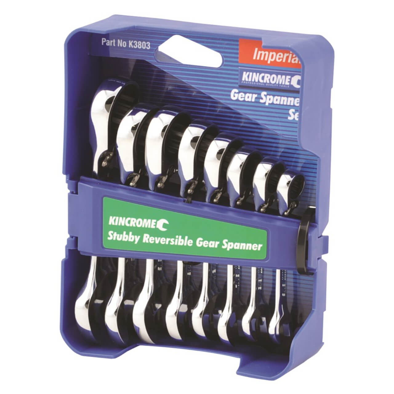 Kincrome Combination Stubby Gear Spanner Set Imperial 8pce