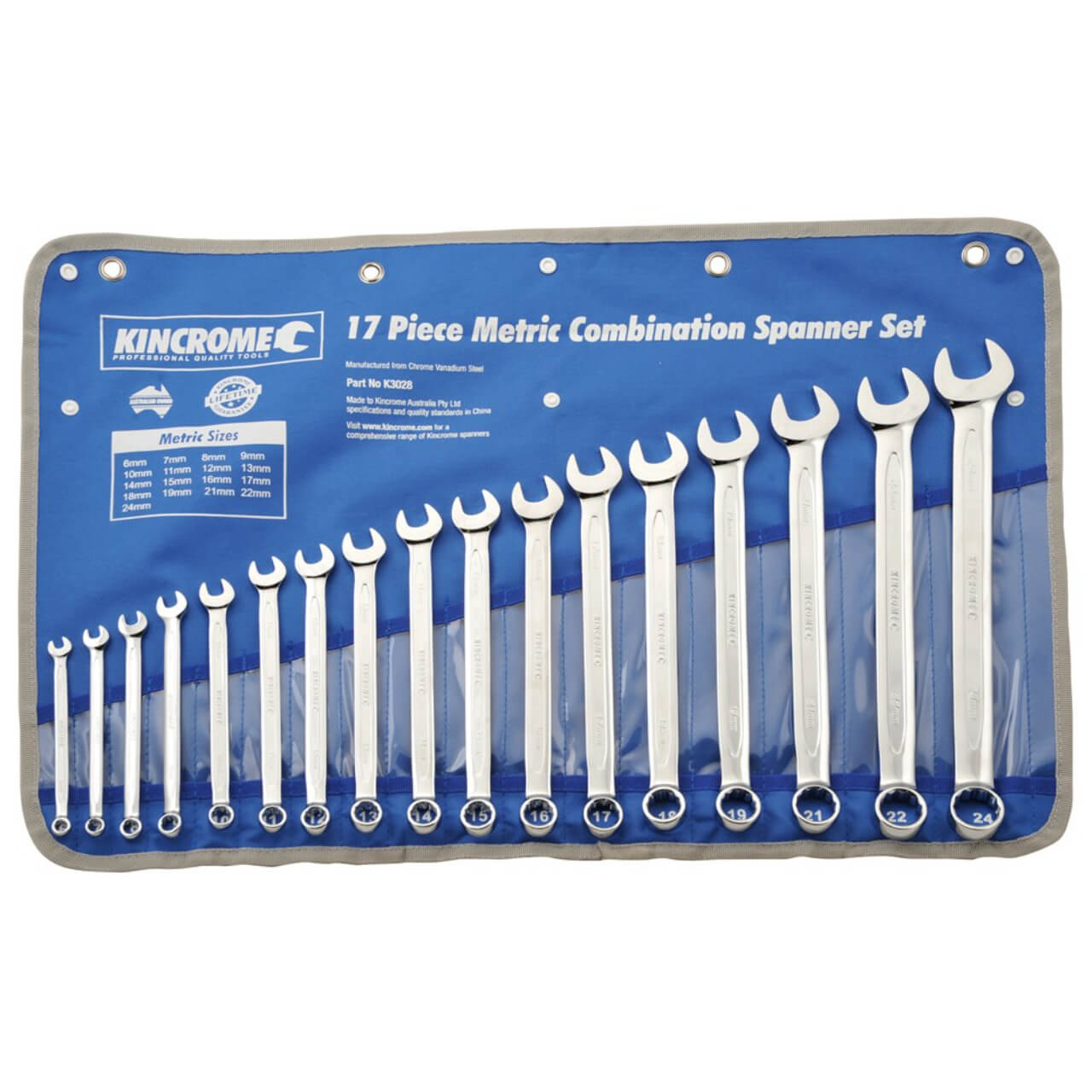 Kincrome Combination ROE Spanner Set Metric 17pce