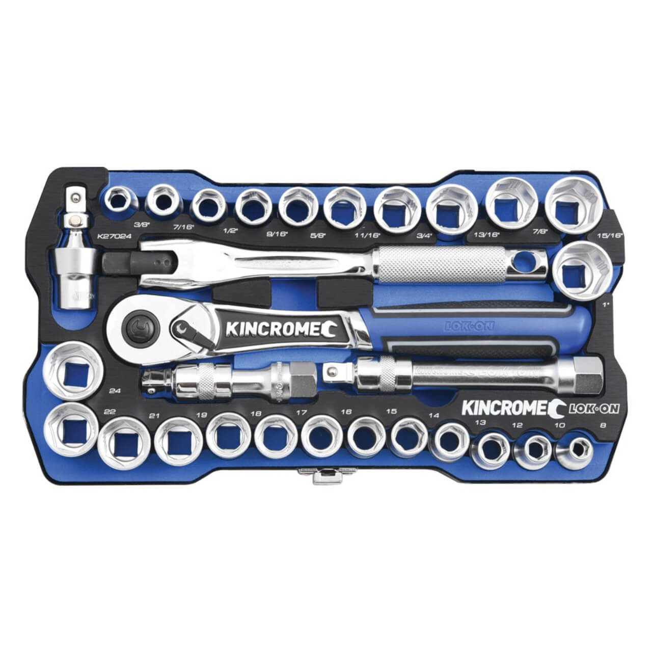 Kincrome 1/2 Dr Lok-On Hand Socket Set Metric & Imperial 29pce