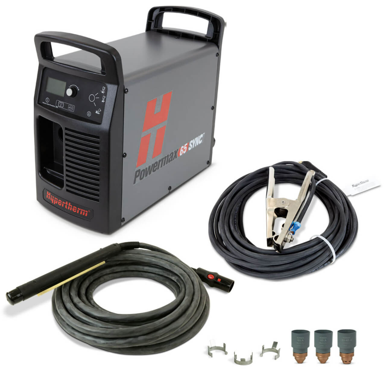 Hypertherm Powermax65 SYNC Mechanised Plasma Cutter 415V, CPC & Serial ports, 180 deg 15.2m (50') Torch