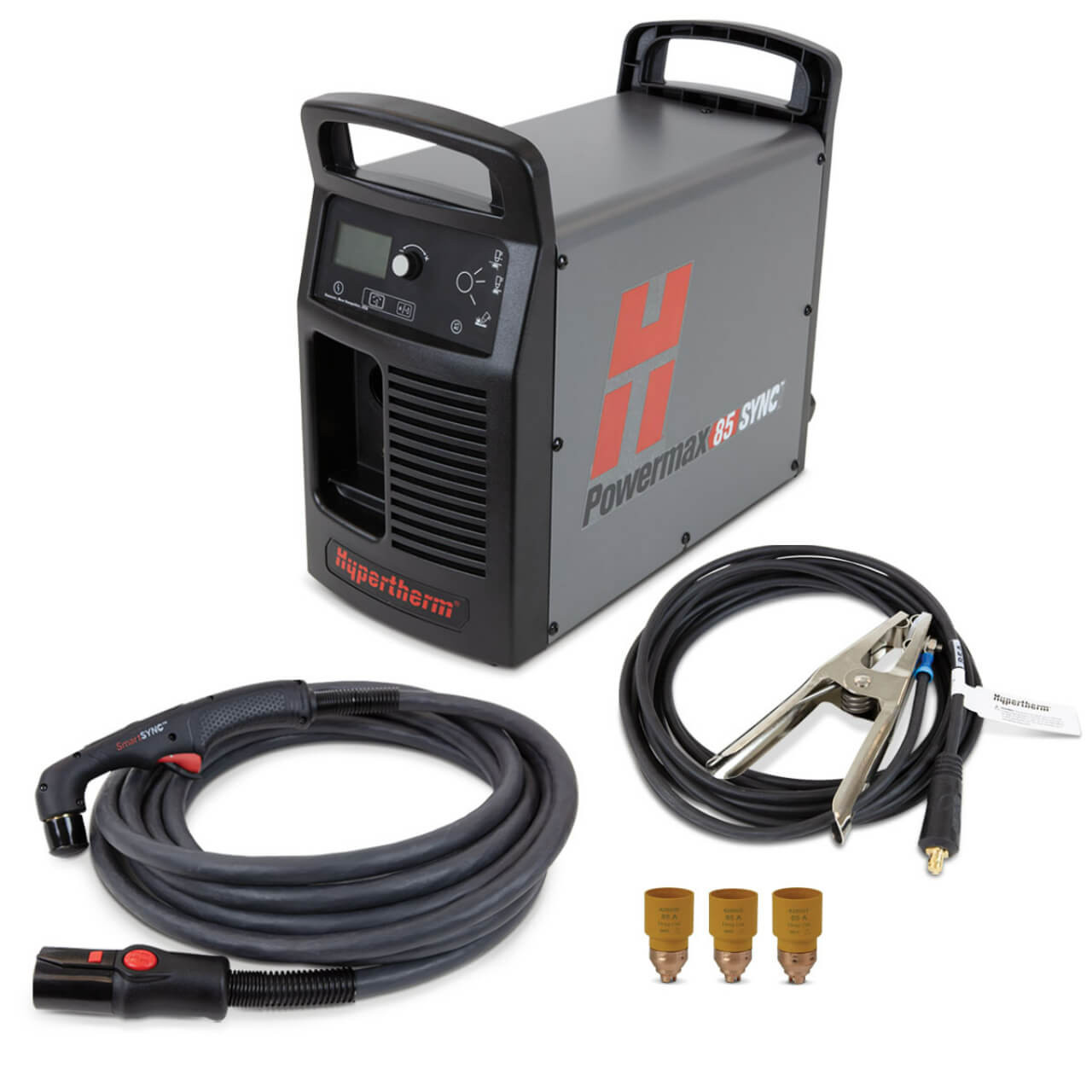 Hypertherm Powermax85 SYNC Hand Plasma Cutter 415V, CPC port, 75 deg 7.6m (25') Torch