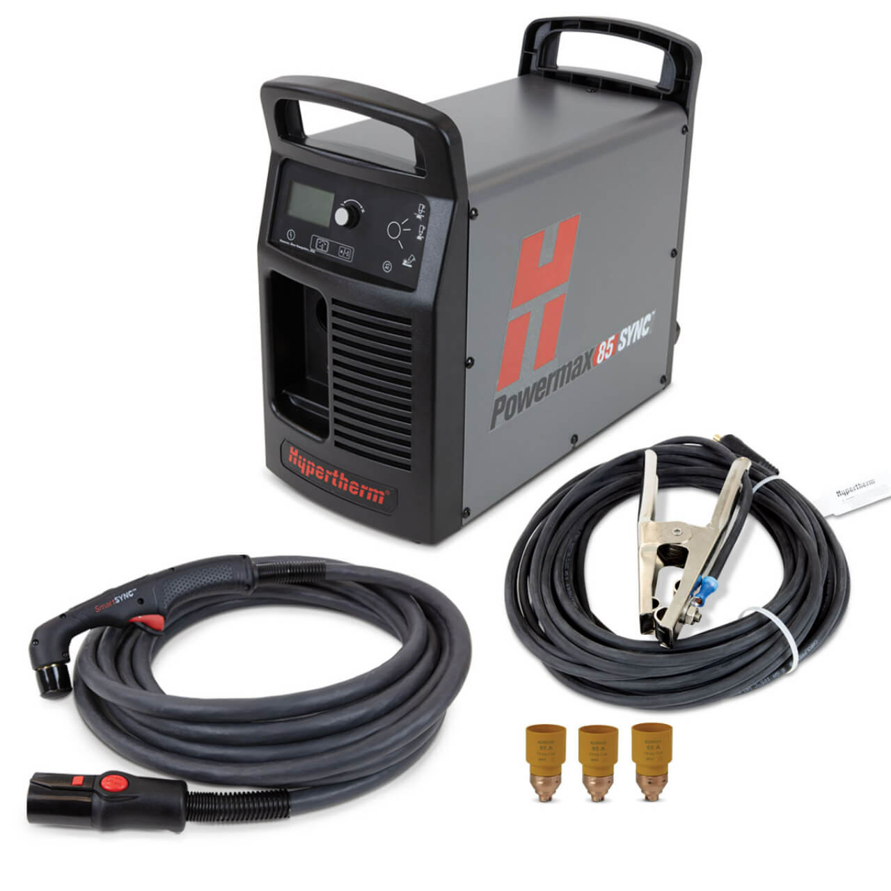 Hypertherm Powermax85 SYNC Hand Plasma Cutter 415V, CPC port, 75 deg 15.2m (50') Torch