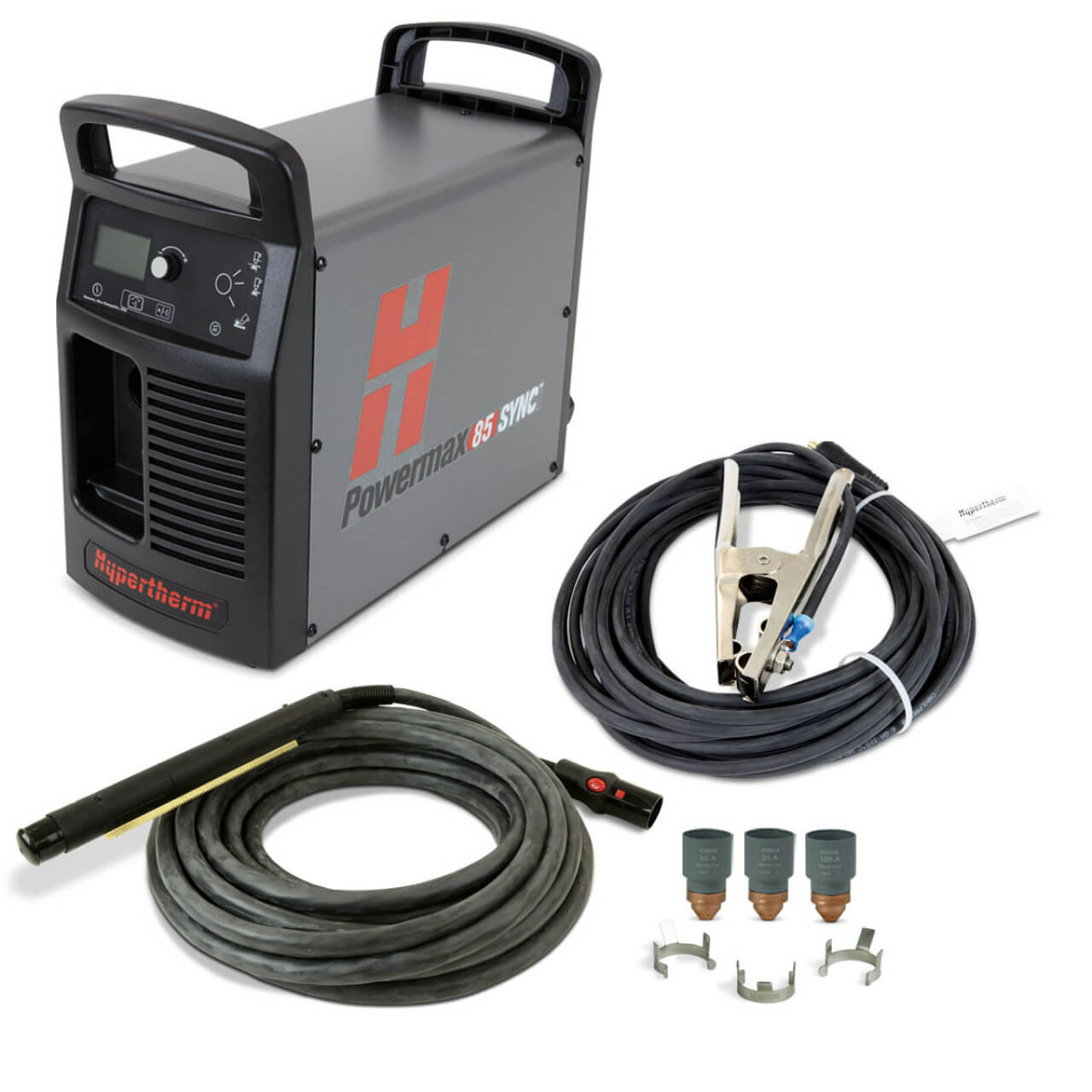 Hypertherm Powermax85 SYNC Mechanised Plasma Cutter 415V, CPC port, 180 deg 15.2m (50') Torch
