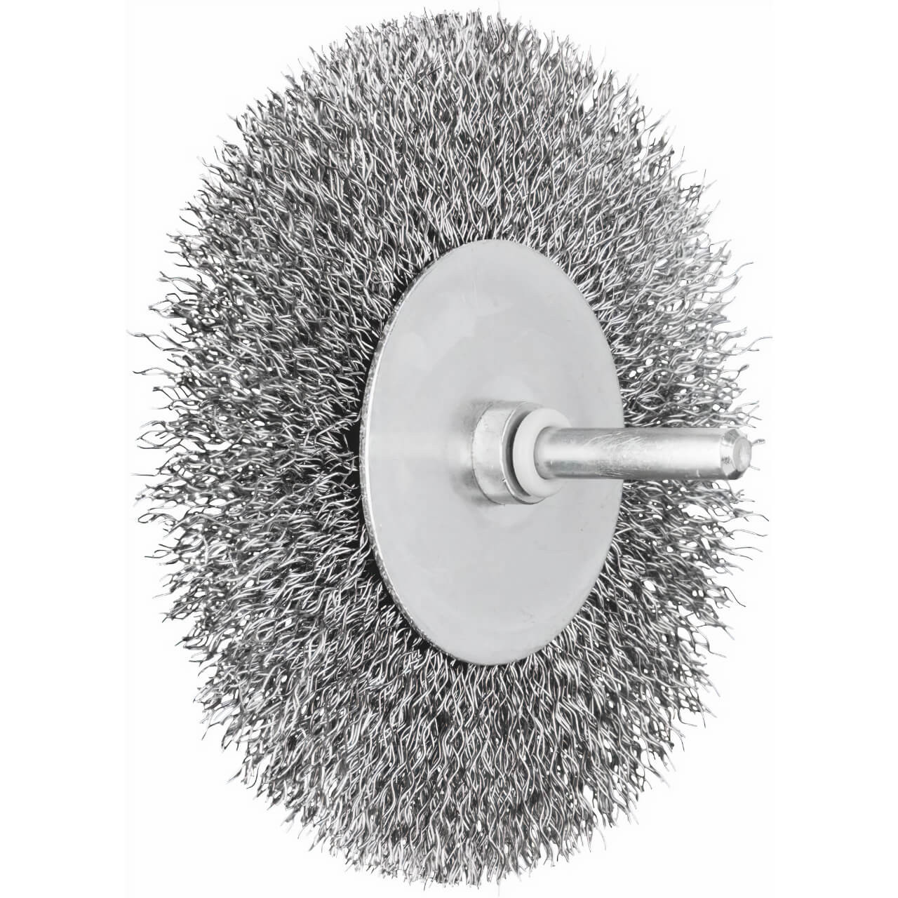Pferd 100x10x6mm Shaft Mounted Crimped Steel Wire Brush Carded