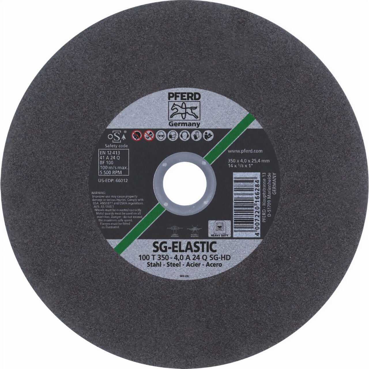 Pferd A24Q SG-HD 350x4.0x25.4mm 100T High Speed Cut Off Wheel