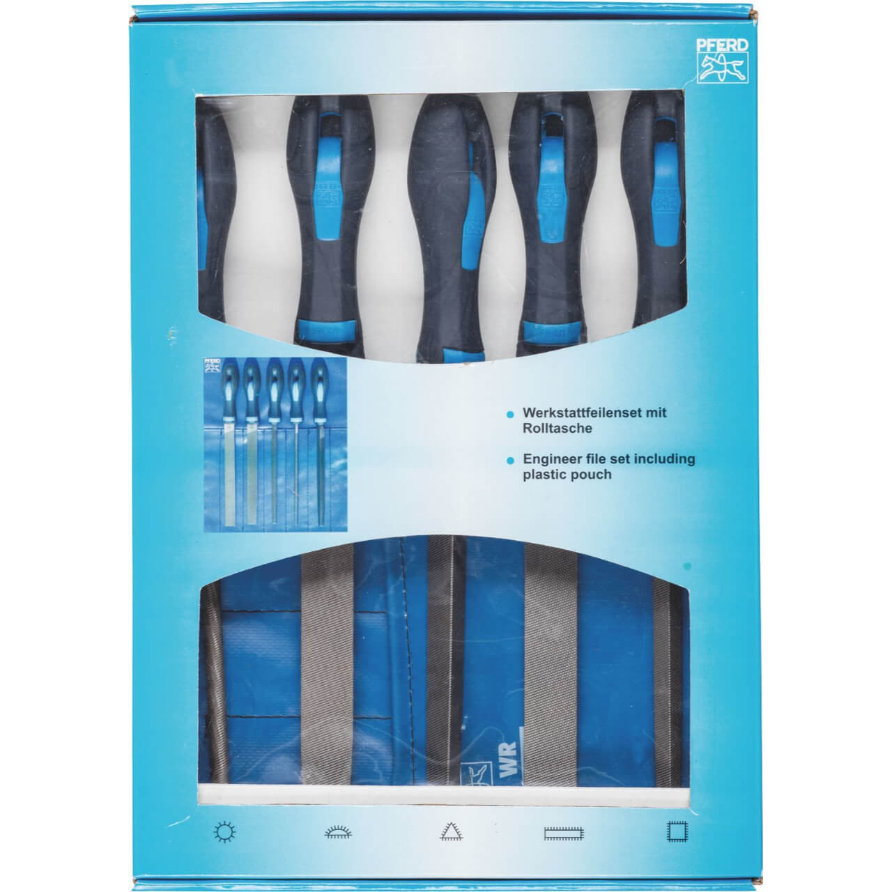Pferd 5pc File Set Roll Case 531WRU 200mm C1