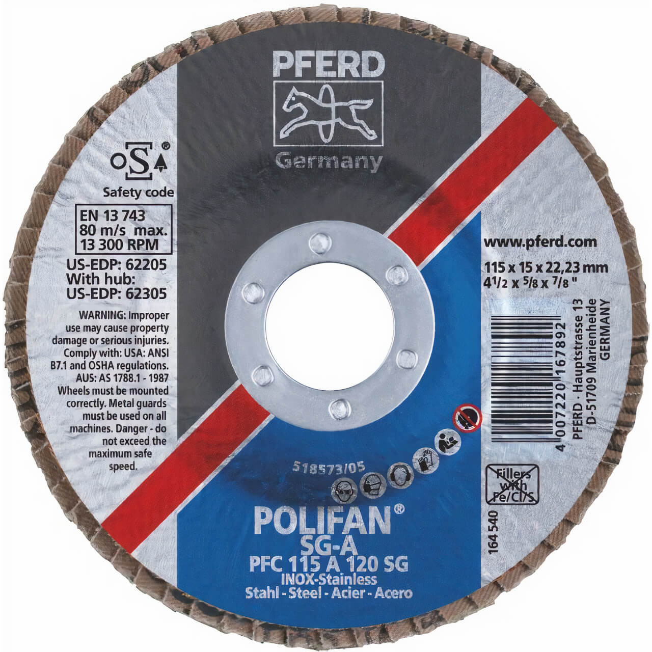 Pferd PFF 100mm 120g Alox Flap Disc