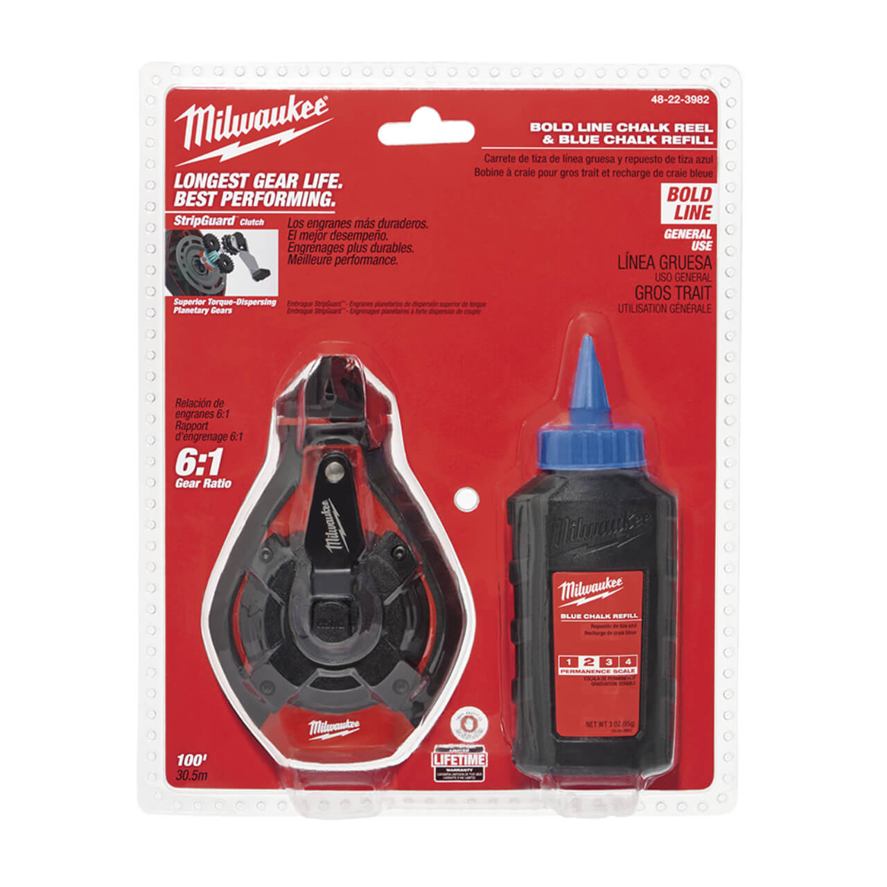 Milwaukee 30m Bold Line Chalk Reel With Blue Chalk