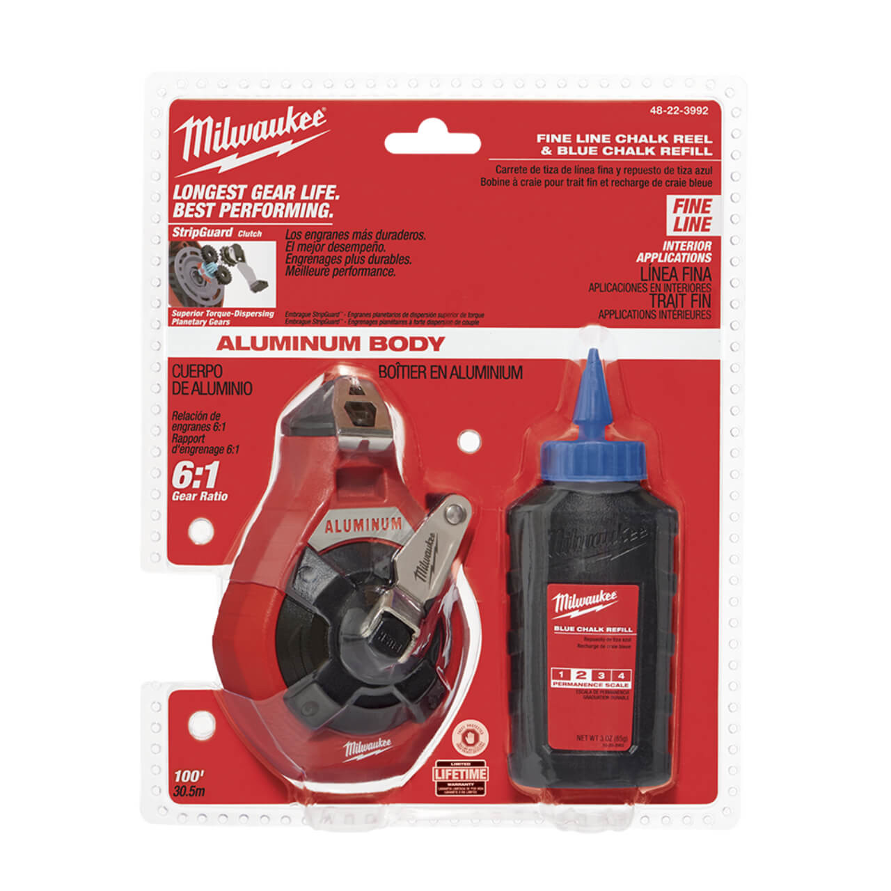 Milwaukee 30m Fine Line Chalk Reel With Blue Chalk
