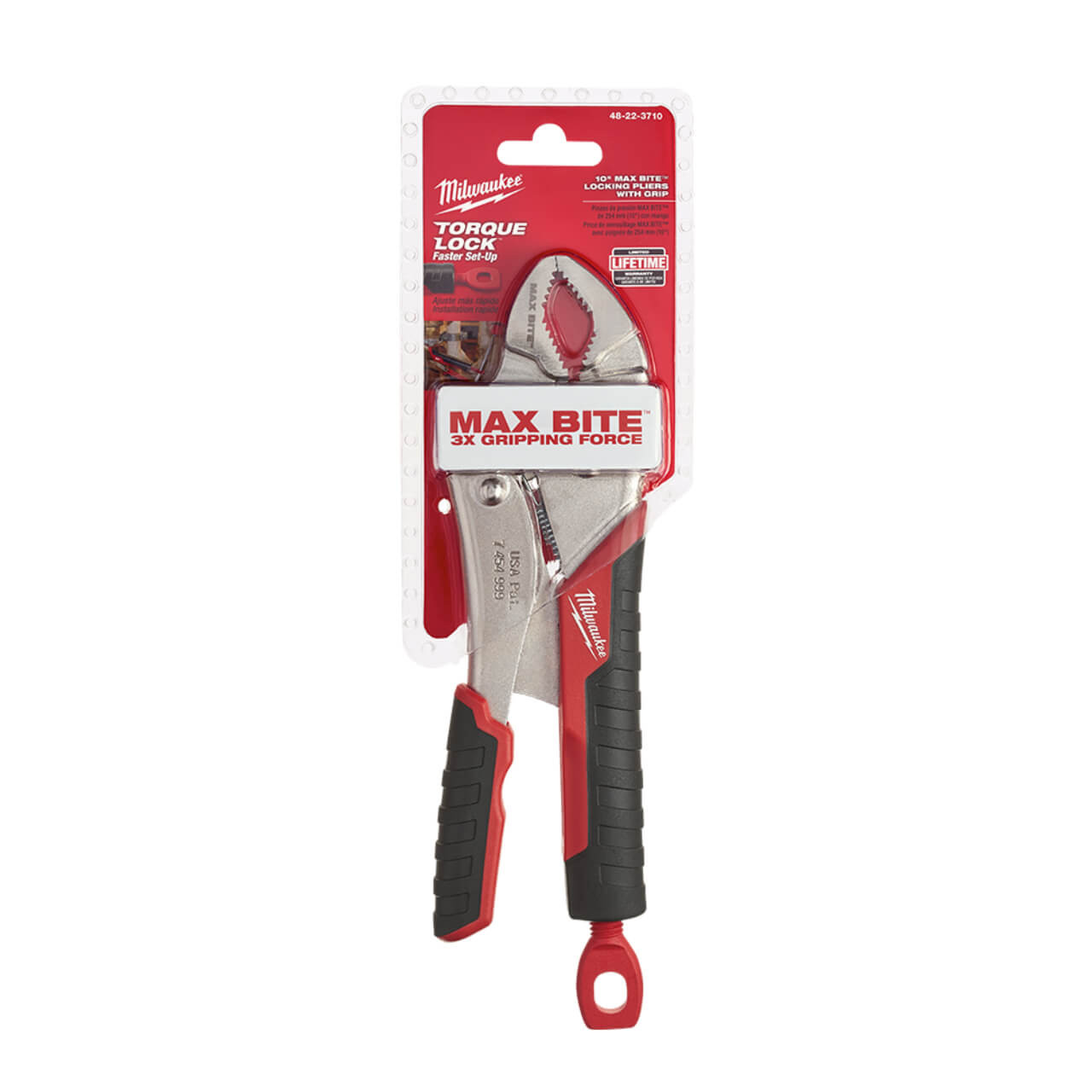 Milwaukee Torque Lock Maxbite 254mm Curved Jaw Locking Pliers W/ Durable Grip