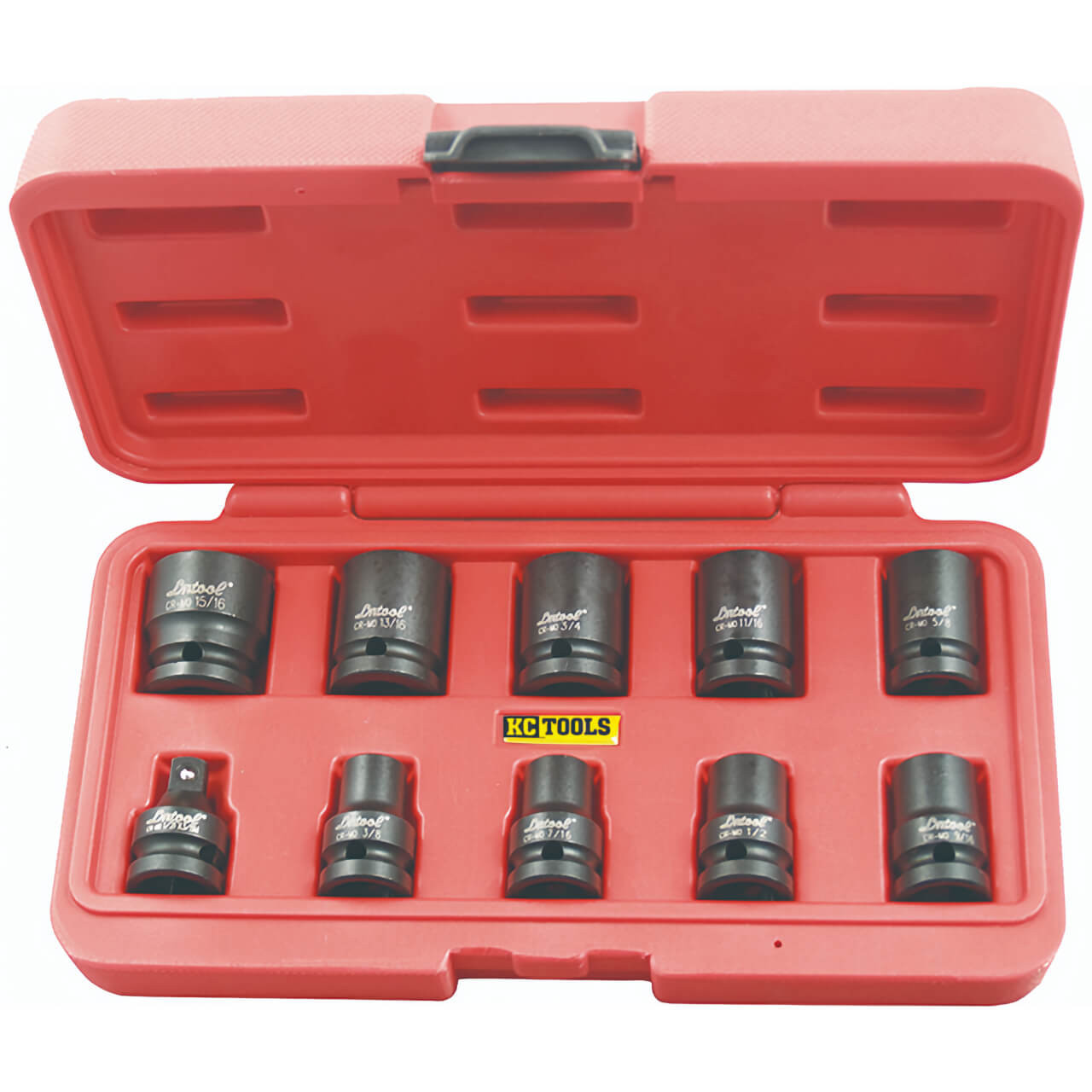 KC Tools 3/8-15/16 1/2 Dr Std Impact Socket Set Imperial 10pce