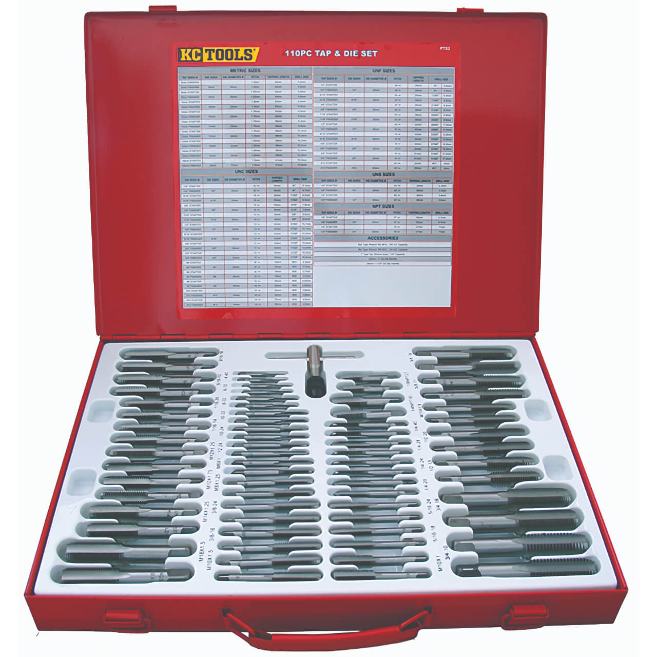 KC Tools 110pce Tap & Die Set Imperial