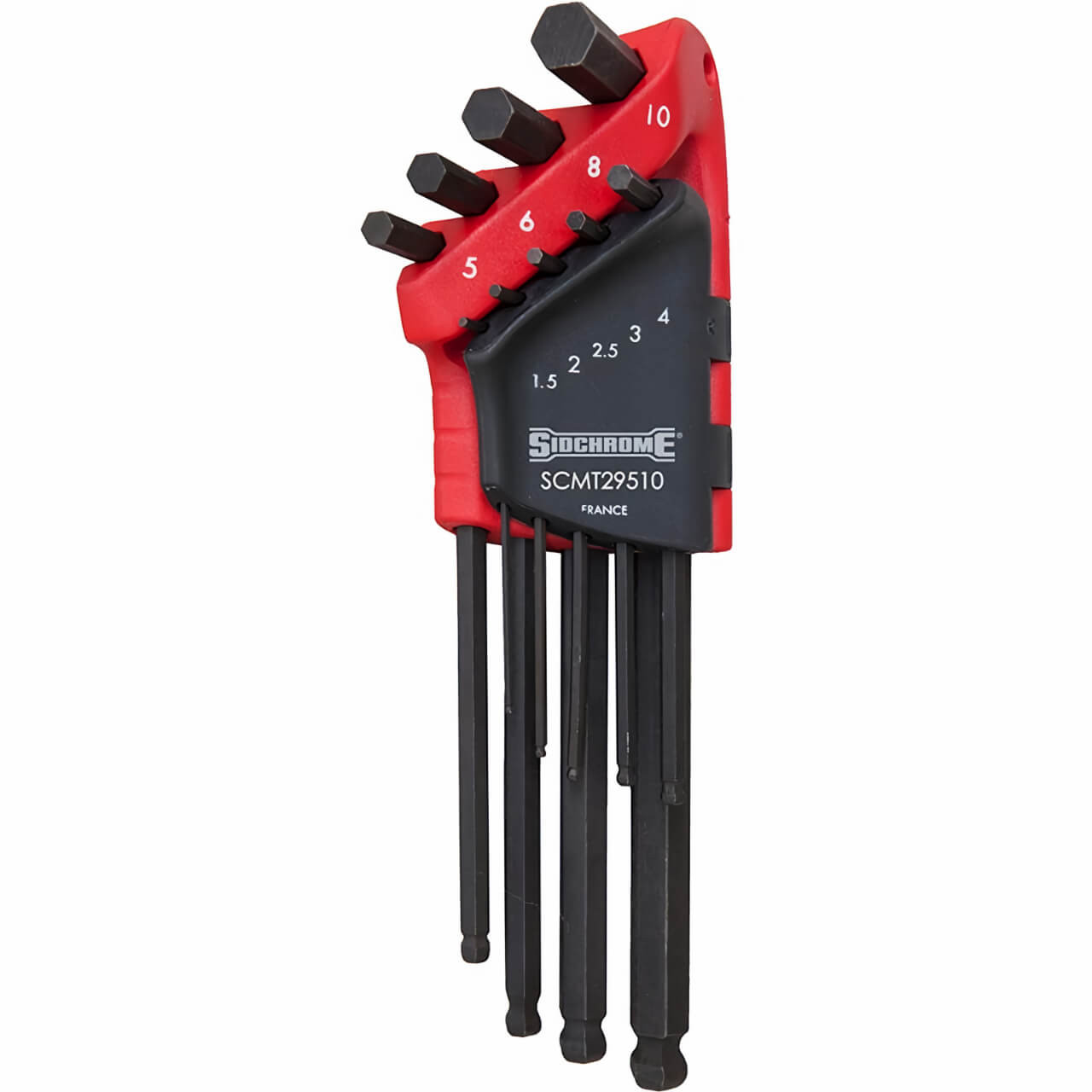 Sidchrome Ballpoint Long Hex Key Wrench Set Metric 9pce