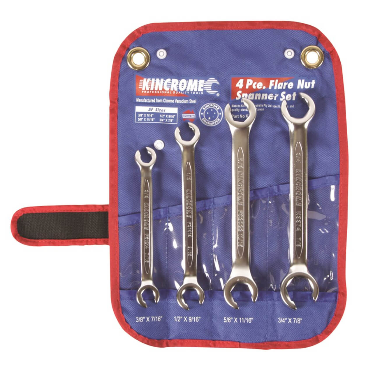 Kincrome Flare Nut Spanner Set Imperial 4pce