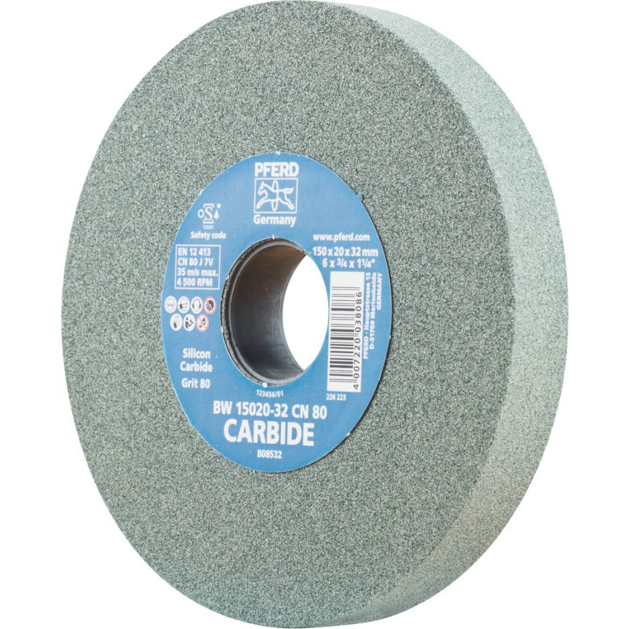Pferd Bench Grinding Wheel GP Green Silicon Carbide BW 15020-32 CN 80 CARBIDE