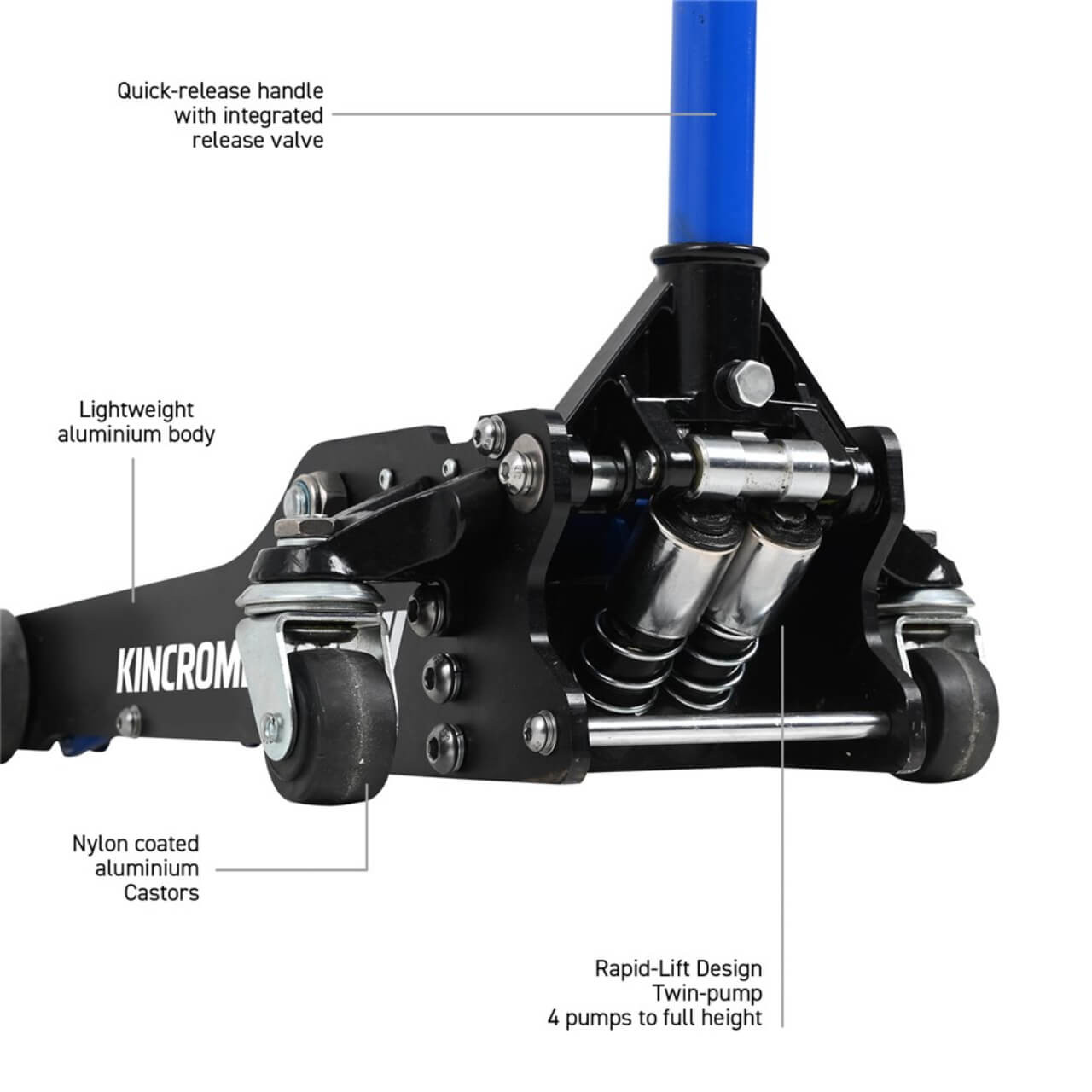 Kincrome 1450kg Rapid Lift Aluminium Racing Trolley Jack