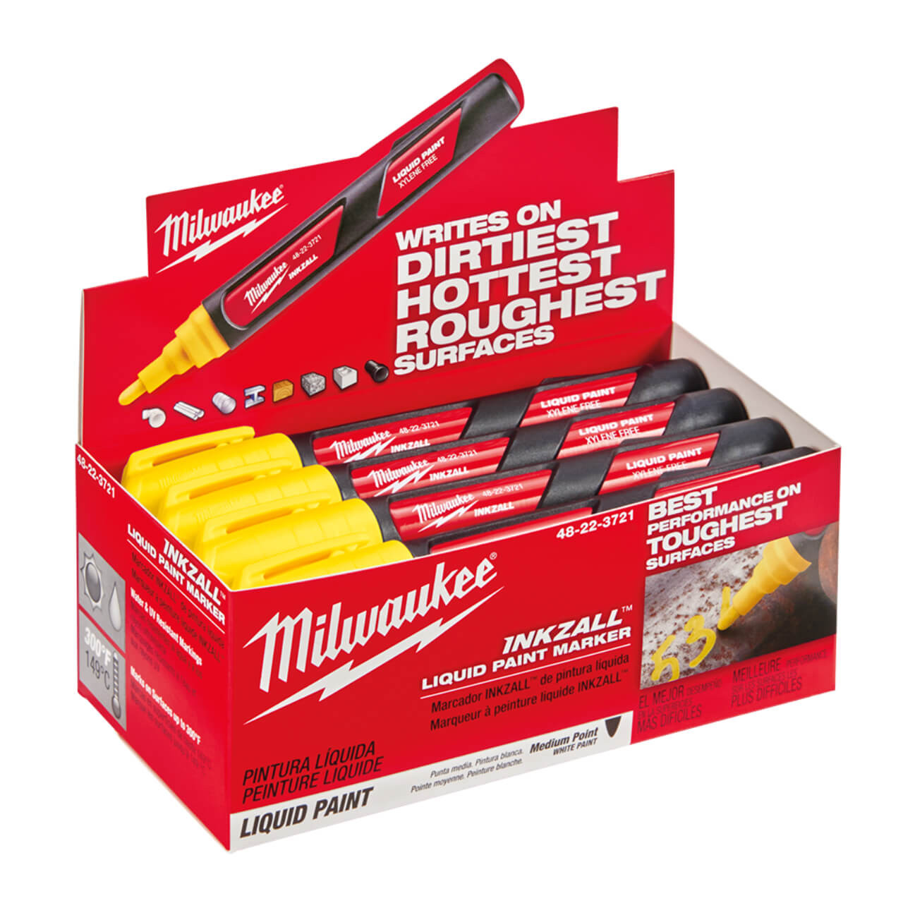 Milwaukee Inkzall Yellow Liquid Paint Marker 12pk