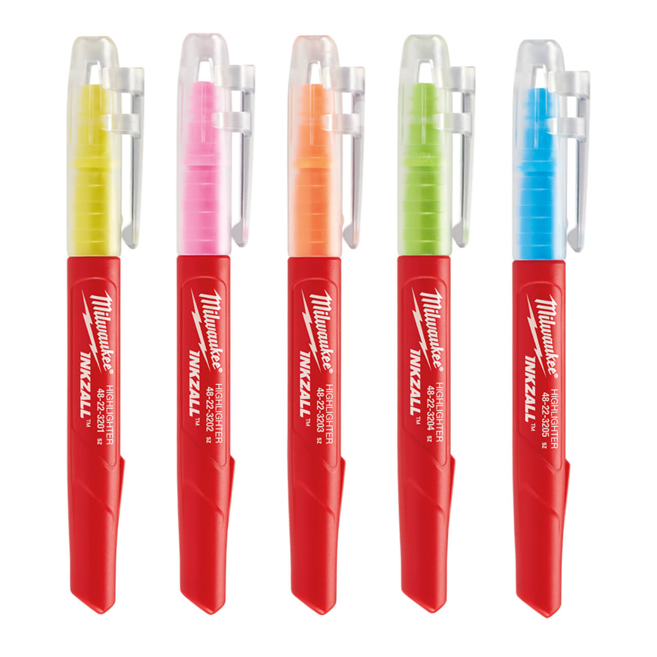 Milwaukee Inkzall Colour Jobsite Highlighters 5pk