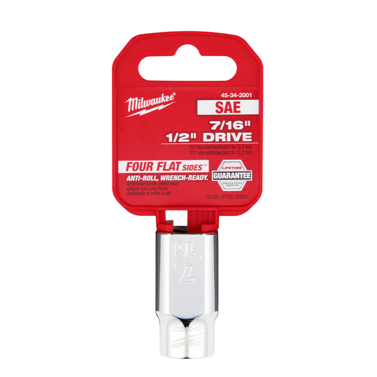 Milwaukee 1/2 Dr x 7/16 6pt Hand Socket Imperial