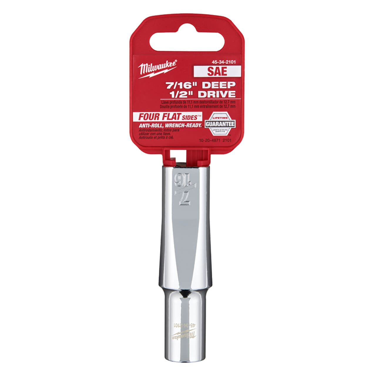 Milwaukee 1/2 Dr x 7/16 6pt Deep Hand Socket Imperial