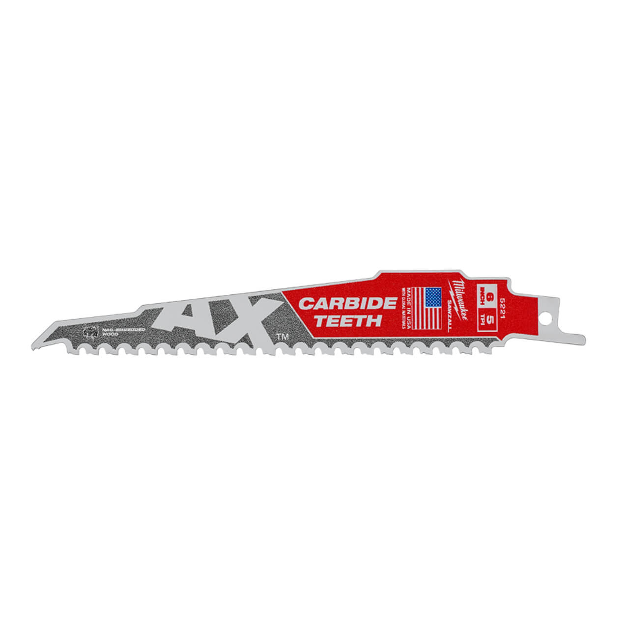 Milwaukee Sawzall 150mm The Ax With Carbide Teeth Wood Demolition Reciprocating Saw Blade