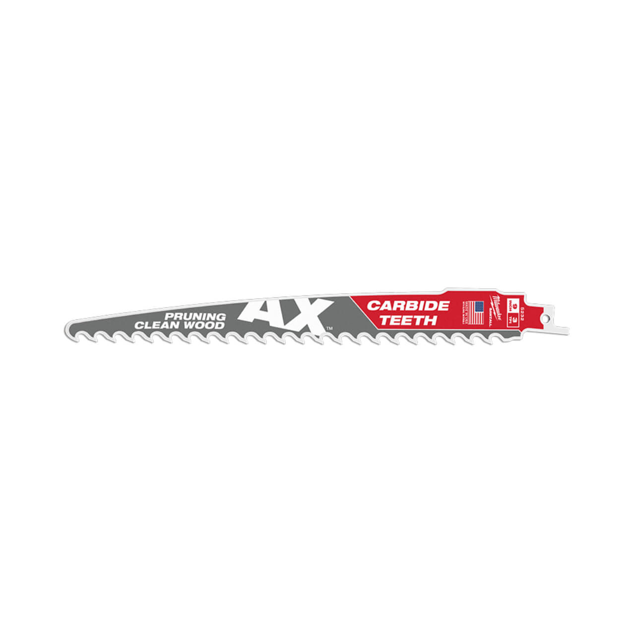 Milwaukee Sawzall 225mm The Ax With Carbide Teeth For Pruning & Clean Wood Reciprocating Saw Blade