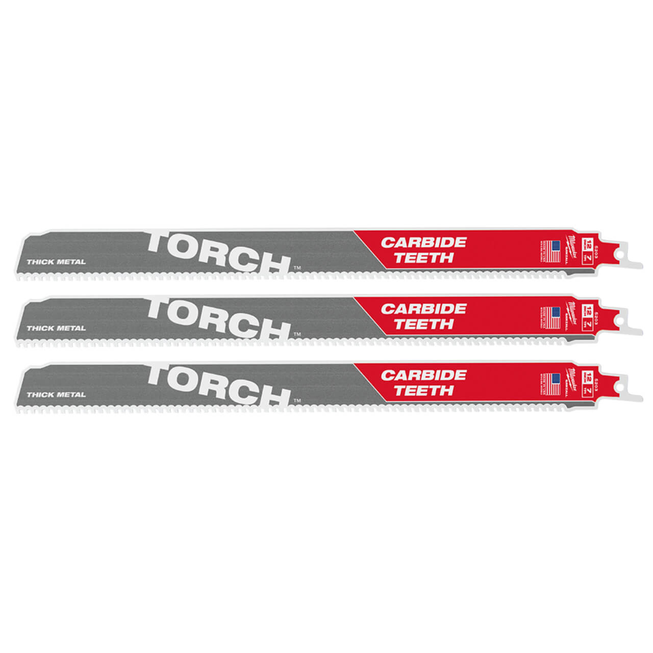 Milwaukee Sawzall 300mm The Torch With Carbide Teeth Metal Demolition Reciprocating Saw Blade 3pk