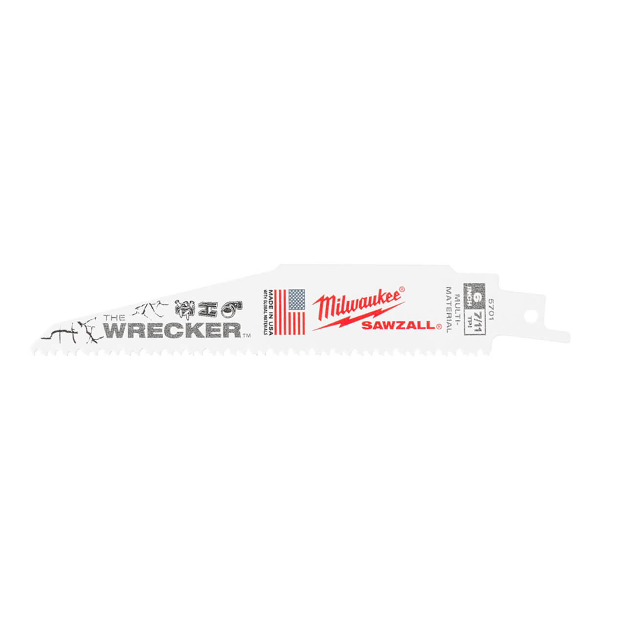 Milwaukee Sawzall 150mm 7/11tpi The Wrecker General Purpose Reciprocating Saw Blade 5pk