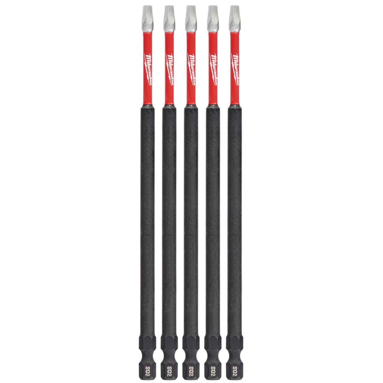 Milwaukee SHOCKWAVE 150mm (6”) Square Recess #2 Power Bit 5pk