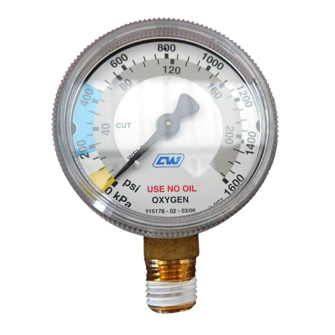 Cigweld Oxygen Pressure Gauge 1.600kPa