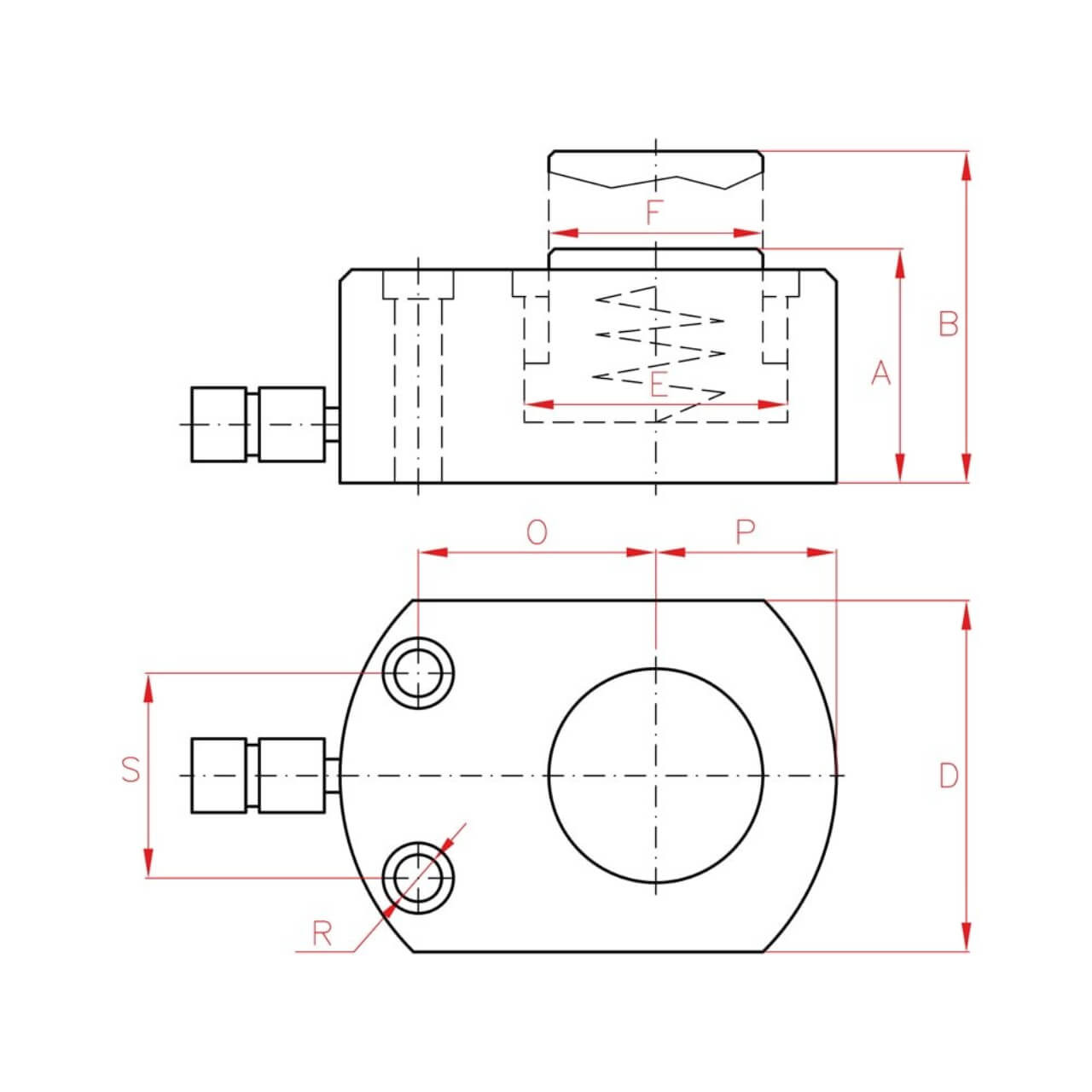 Larzep Low Height Pad Jack S/R 4 T x 16mm Stroke
