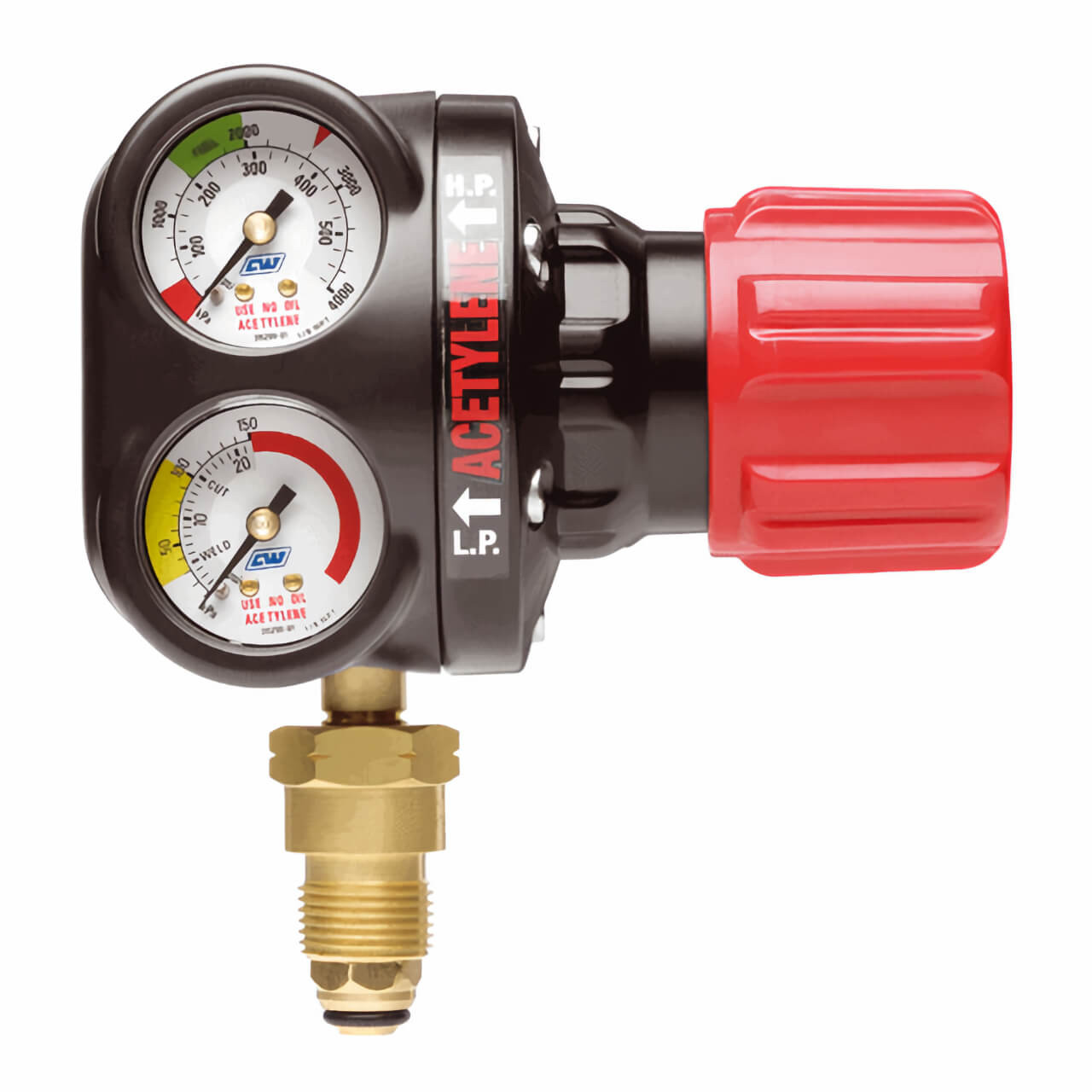 Comet EDGE 150kpa Acetylene Regulator Vertical Inlet with GasGuard