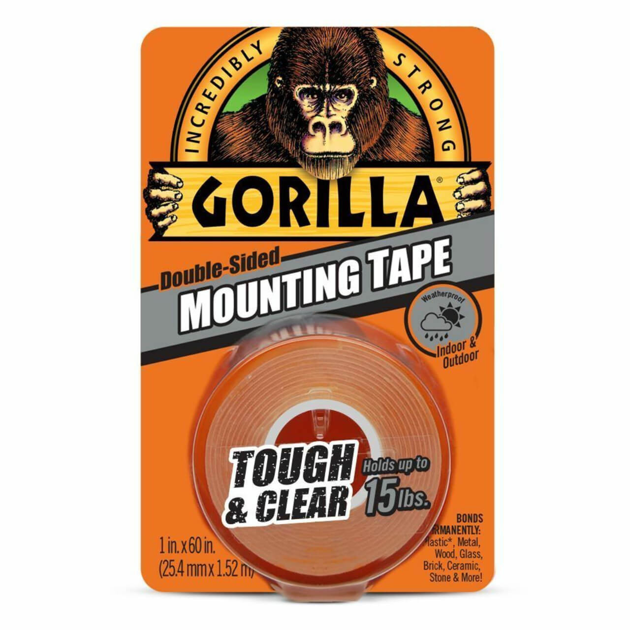 Gorilla Clear Mounting Tape 25.4mm x 1.52m